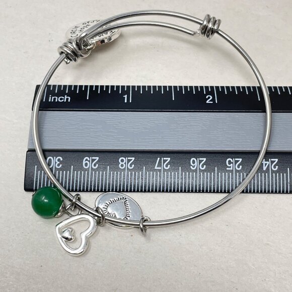 Footnotes Family Bracelet A Circle of Strength Love Hope Green Silver-Tone - Picture 5 of 5